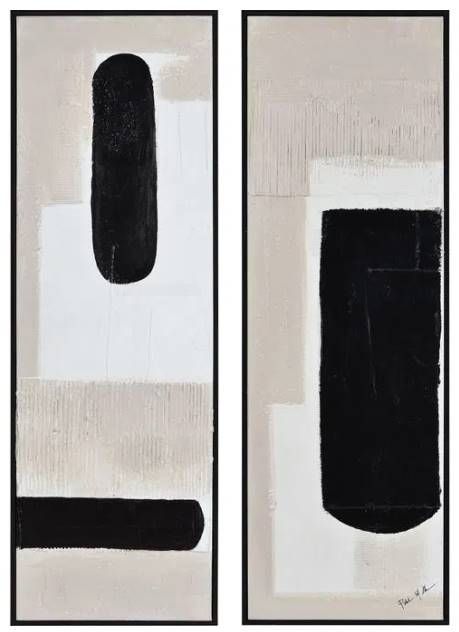 Renwil® Dragoni Black 2-Piece Wall Painting Set-0