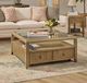 Flexsteel® Reed Glass Top Square Coffee Table with Driftwood Oak Base-1