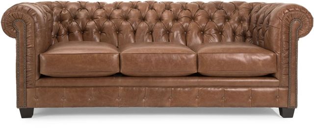 Decor-Rest® Furniture LTD 3230 Brown Leather Tufted Sofa-1