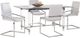 Mazin Furniture Lyrica Glass Top Rectangle Dining Table with Chrome Base -3