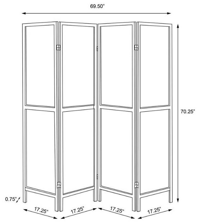 Coaster® Mattison 4-Panel White Room Divider Folding Shoji Screen Set-4