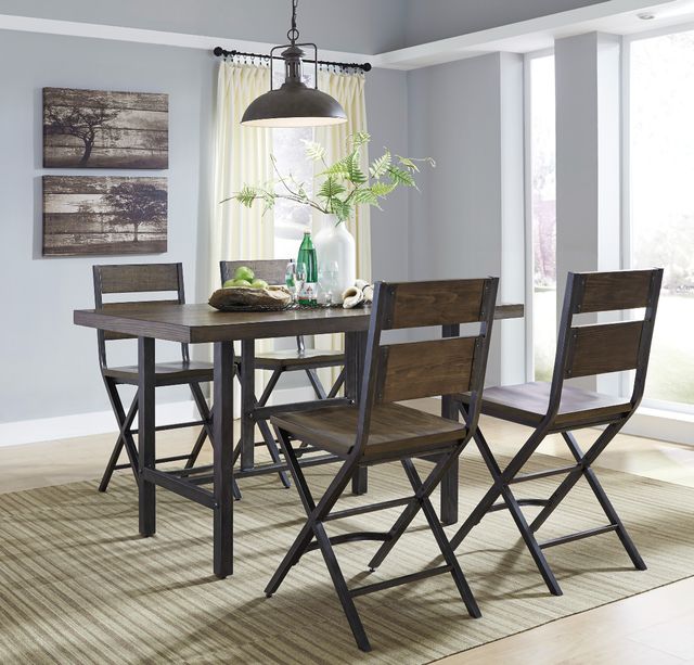 Signature Design by Ashley® Kavara 5-Piece Medium Brown Counter Height Dining Set-3