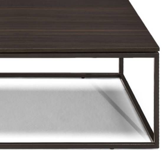 Natuzzi Editions Cabaret Smoked Oak Square Coffee Table with Matte Coffee Base-1