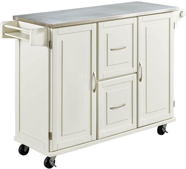 homestyles® Dolly Madison Stainless Steel/White Kitchen Cart-0
