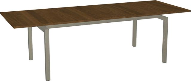 Amisco Customizable Zoom Extendable Table with Walnut Veneer Top and 2 Leaves-1