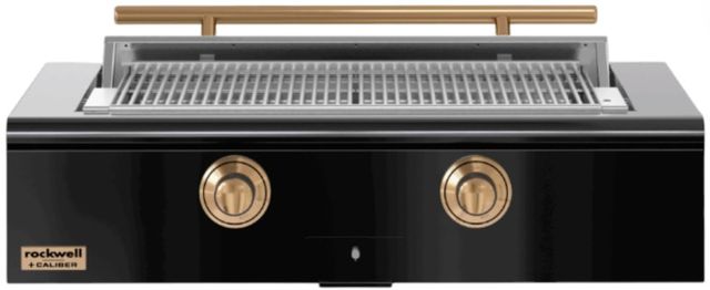 Caliber™ Rockwell Social 2-Burner Gloss Black Built-In Natural Gas Grill with Gold Hardware-0