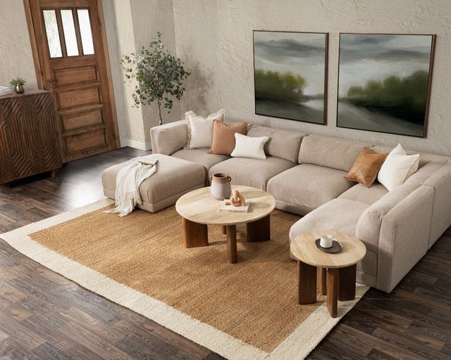 Classic Home Idella Tan Travertine Coffee Table-1