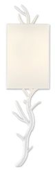 Currey & Company Baneberry Gesso White Left Wall Sconce-0