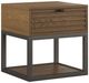 HH2 Home Reserve Light Brown End Table with Brushed Bronze Base-0