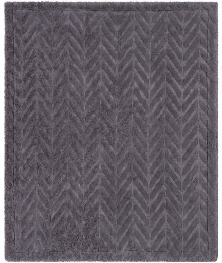 Surya Lapin Medium Gray 50"x60" Throw Blanket-1
