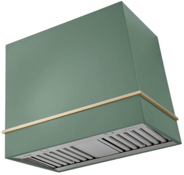 AGA Loge 36" Mineral Green Wall Mounted Range Hood with Brushed Brass Trim-0