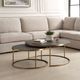 Uttermost® Aragon 2-Piece Gray Nesting Coffee Table with Brass Frame Set-1