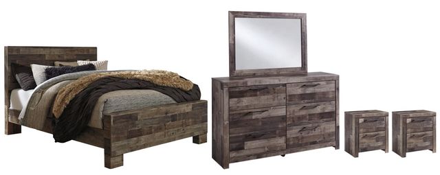 Benchcraft® Derekson 5-Piece Multi Gray King Panel Bed Set-0