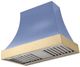 AGA Cascade 36" Carnaby Blue Wall Mounted Range Hood with Polished Brass Trim-0