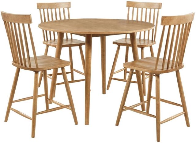 Coaster® Andrews 5-Piece Light Ash Round Counter Height Dining Set-0