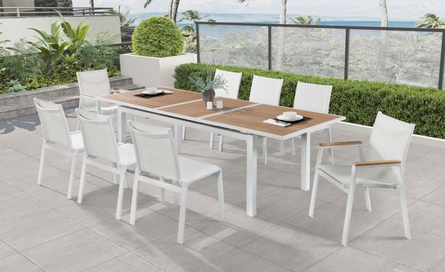 Meridian Furniture Nizuc 2-Piece White Outdoor Patio Mesh Dining Arm Chairs-4