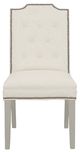 Fairfield® Customizable Entree Dining Empire Short Back Side Chair with Sheer Dove Legs and Buttons-1