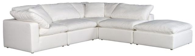 Moe's Home Collection Clay Dream 5-Piece Cream White L-Shaped Modular Sectional and Ottoman-0