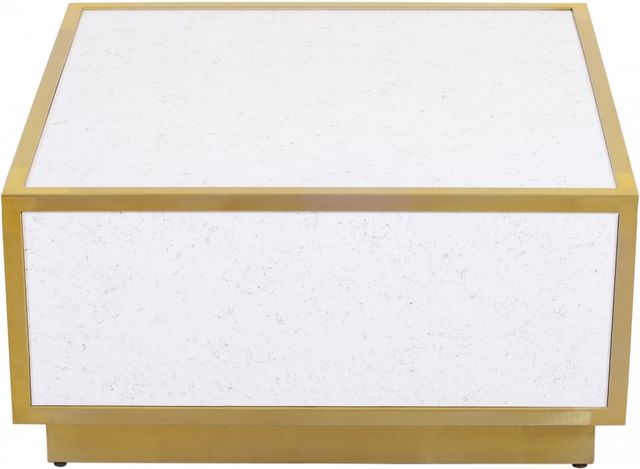 Meridian Furniture Glitz White Faux Marble Coffee Table-1
