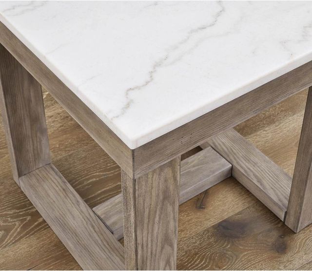 Signature Design by Ashley® Loyaska Ivory End Table with Brown Base -2