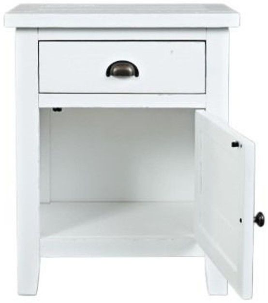 Jofran Inc. Artisan's Craft Distressed Weathered White Accent Table-2
