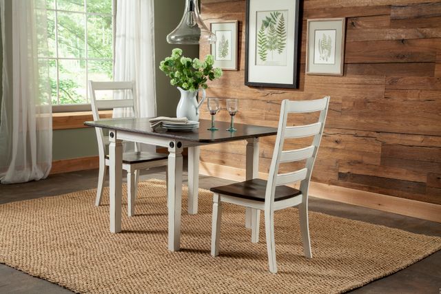 Intercon Glennwood Charcoal Drop Leaf Table with Black Base-3
