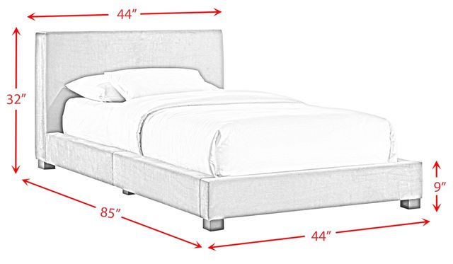 Elements International Brookhaven Espresso/Gray Twin Upholstered Panel Bed-2
