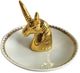 A & B Home White/Gold Unicorn Jewelry Dish-0