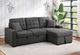Homelegance® McCafferty 2-Piece Dark Gray Right-Arm Facing Pull-out Sleeper Sectional and Chaise with Hidden Storage-1