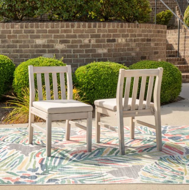 Linon Svana 2-Piece Beige/Natural Acacia Outdoor Dining Chair Set-1