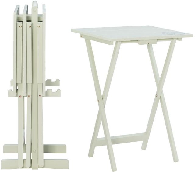 Linon Compass 5-Piece Light Gray Tray Table Set-0