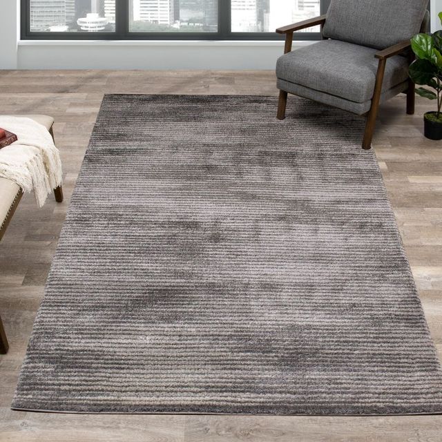 Kalora Interiors Breeze Grey Distressed Lines 5'3" x 7'7" Rug-4