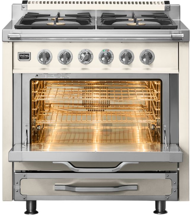 Viking® Tuscany 36" Pure White Pro Style Dual Fuel Range-1