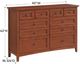 Whittier Wood® Furniture McKenzie Glazed Antique Cherry 10-Drawer Dresser-2