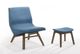 VIG Furniture Modrest Whitney Blue/Walnut Accent Chair with Ottoman-0