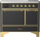 Ilve® Majestic III 40" Graphite Matte Pro Style Induction Range with Solid Door and Brass Trim-0