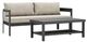 Furniture of America® Lotus 2-Piece Black/Light Brown Aluminum/Fabric Patio Set-0