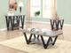 Coaster® Stevens Antique Grey V-Shaped Sofa Table with Black Frame-2