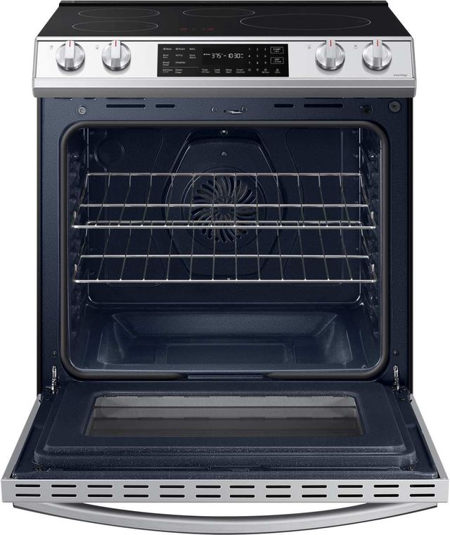 Samsung 30" White Glass Slide In Induction Range-1