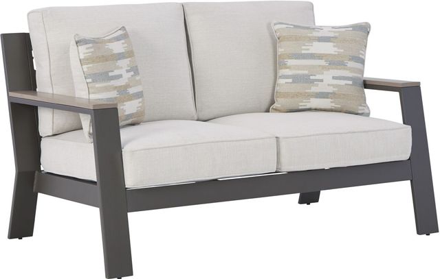 Signature Design by Ashley® Tropicava 7-Piece Taupe/White Outdoor Conversation Set-2