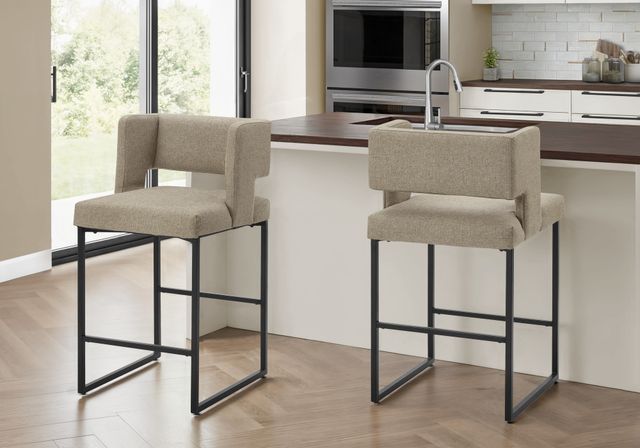 Monarch Specialties Inc. 2-Piece Black/Brown 36" Counter Stool Set-1