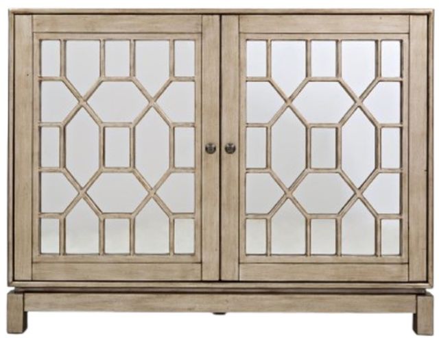 Jofran Inc. Casa Bella Gold/Silver 2-Door Mirrored Cabinet-1