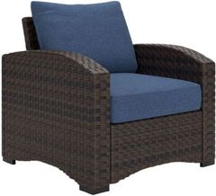 Signature Design by Ashley® Windglow Blue/Brown Outdoor Lounge Chair with Cushion