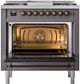Ilve® Nostalgie II Series 36" Graphite Matte Pro Style Dual Fuel Range-2