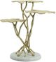 A & B Home White Marble Base With Three-Tiered Gold End Table-2