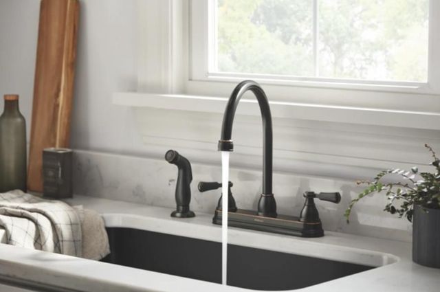 Peerless Elmhurst® Oil Rubbed Bronze 2-Handle Kitchen Faucet with Spray-2