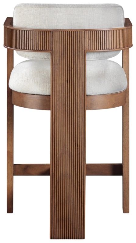 Meridian Furniture Sacha Cream/Brown Textured Upholstered Counter Stool-3