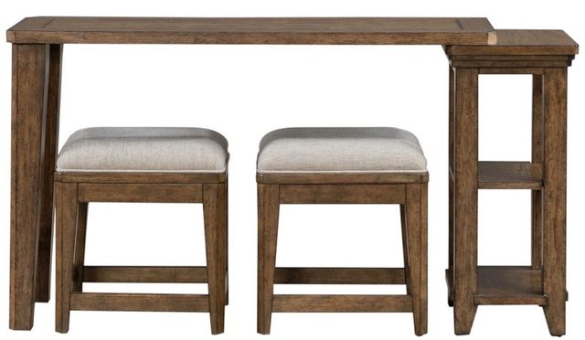 Liberty Furniture Carolina Park 3-Piece Amber Brown Console Table and Stool Set-2