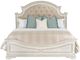Standard Furniture Stevenson Antique White Upholstered King Bed Frame-1
