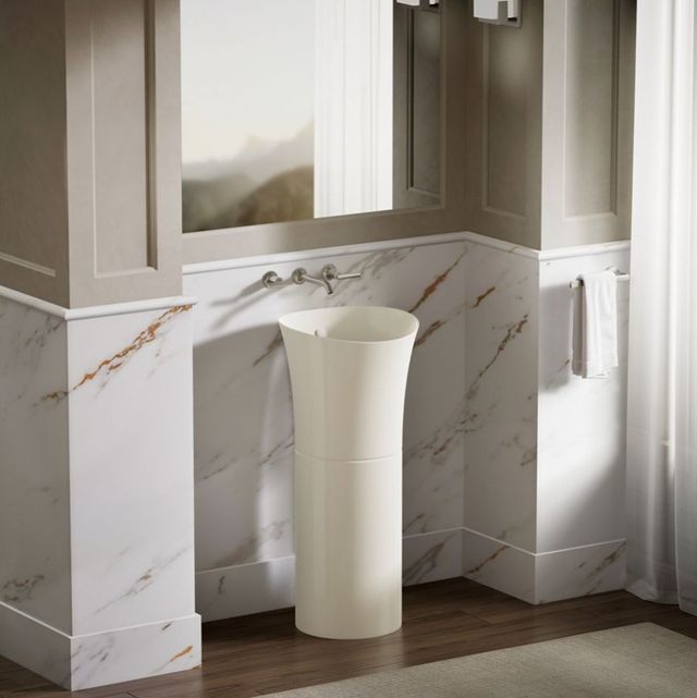 Kohler Veil™ Biscuit 12.25" Pedestal Bathroom Sink-3